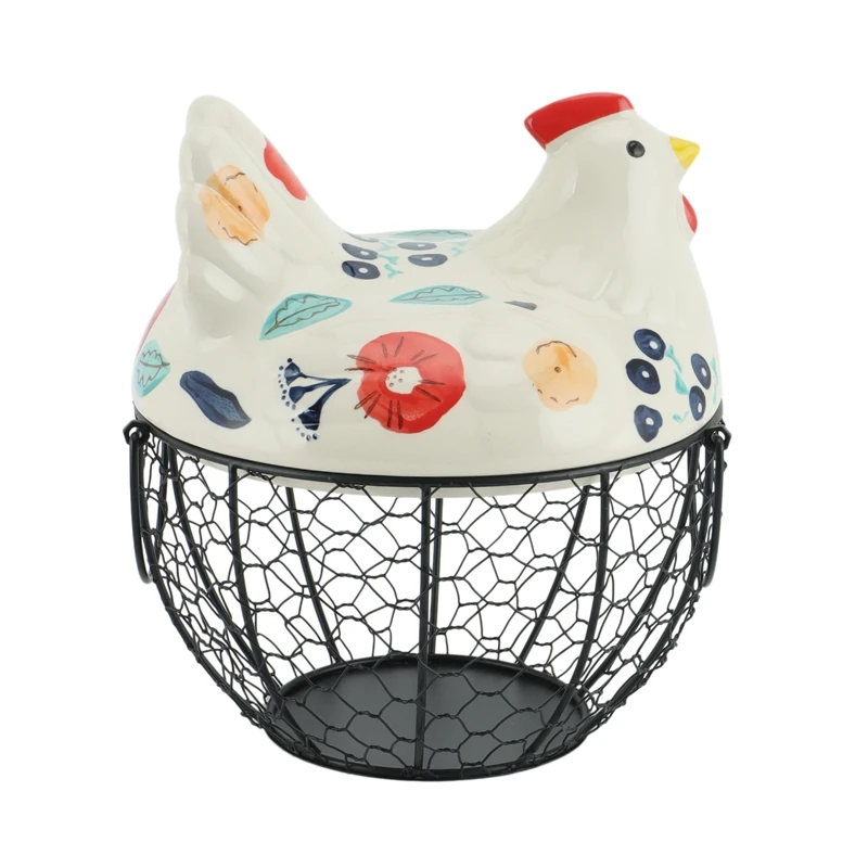 Chicken Egg Storage Skelter Baskets For Fresh Eggs, Metal Mesh Wire Ceramic Egg Holder Countertop Organization
Chicken Egg Storage Skelter Baskets For Fresh Eggs, Metal Mesh Wire Ceramic Egg Holder Countertop Organization