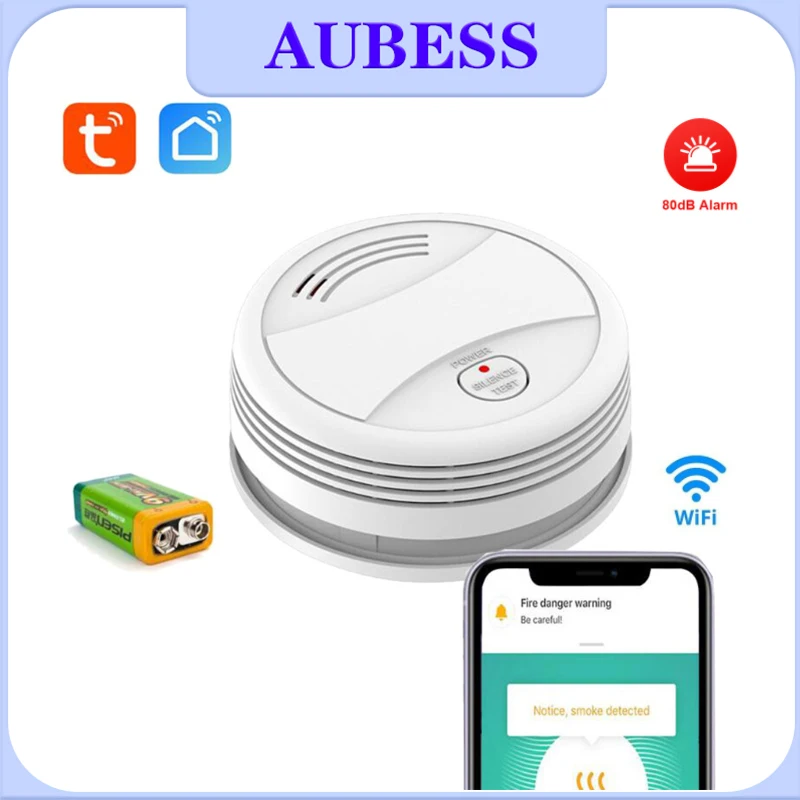 Wifi Tuya Smart Smoke Detector Sensor 80DB Alarm Fire Smoke Detector Wifi Fire Protection Home Security Alarm Smart Life APP
Wifi Tuya Smart Smoke Detector Sensor 80DB Alarm Fire Smoke Detector Wifi Fire Protection Home Security Alarm Smart Life APP