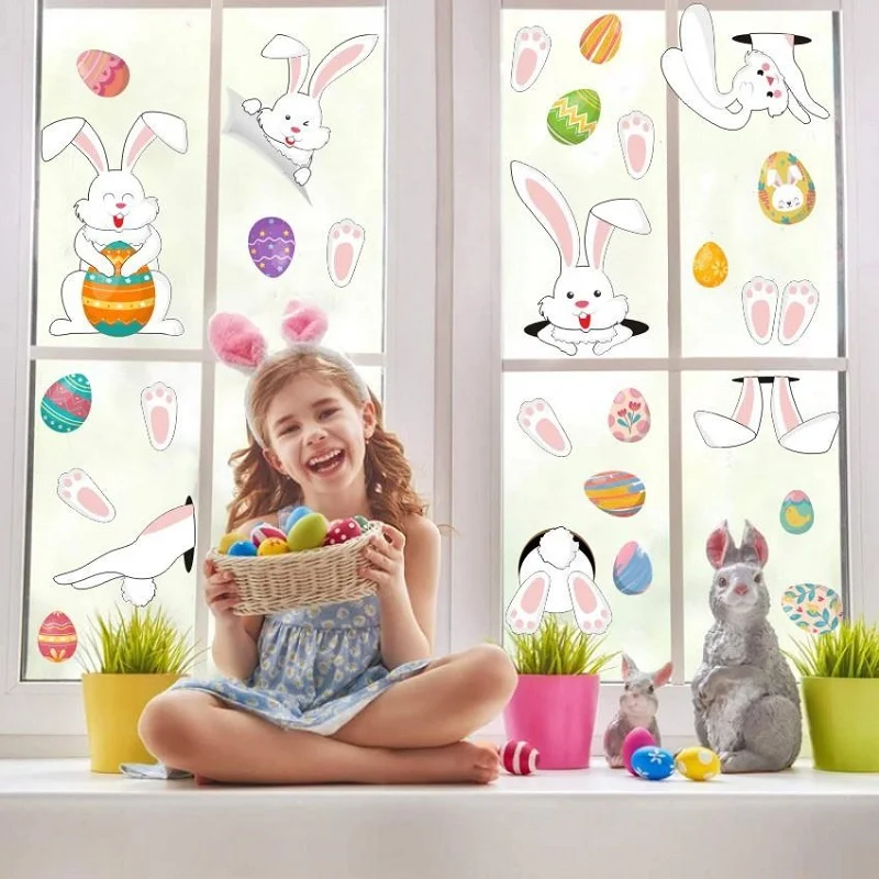 Cute Easter Window Stickers Cartoon Bunny Egg Wall Decals DIY Rabbit Carrot Glass Sticker Happy Easter Spring Home Decorations
Cute Easter Window Stickers Cartoon Bunny Egg Wall Decals DIY Rabbit Carrot Glass Sticker Happy Easter Spring Home Decorations