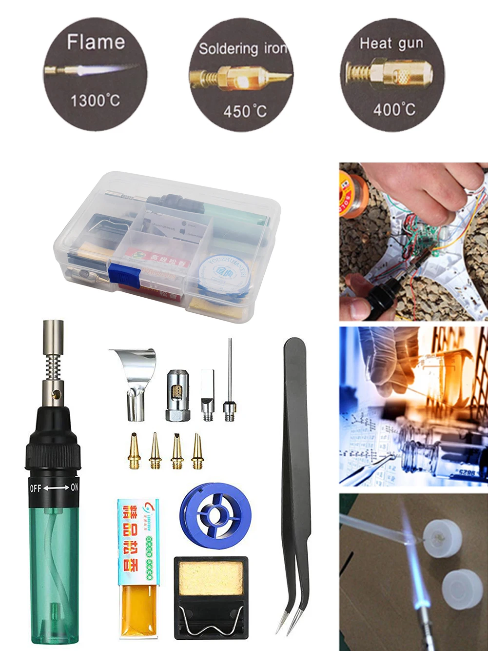 13PCS Gas Welding Soldering Irons Welding Pen Burner Blow Torch Gas Soldering Iron Cordless Butane Tip Tool Mini Butane Welder
13PCS Gas Welding Soldering Irons Welding Pen Burner Blow Torch Gas Soldering Iron Cordless Butane Tip Tool Mini Butane Welder