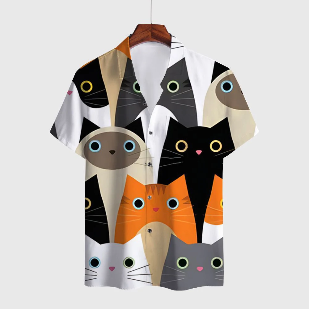 2023 Lapel Man Short Sleeve Anime Shirts Cartoon 3D Print T Shirt Men Clothing Street Harajuku Fashion Style Animal Cat Top
2023 Lapel Man Short Sleeve Anime Shirts Cartoon 3D Print T Shirt Men Clothing Street Harajuku Fashion Style Animal Cat Top