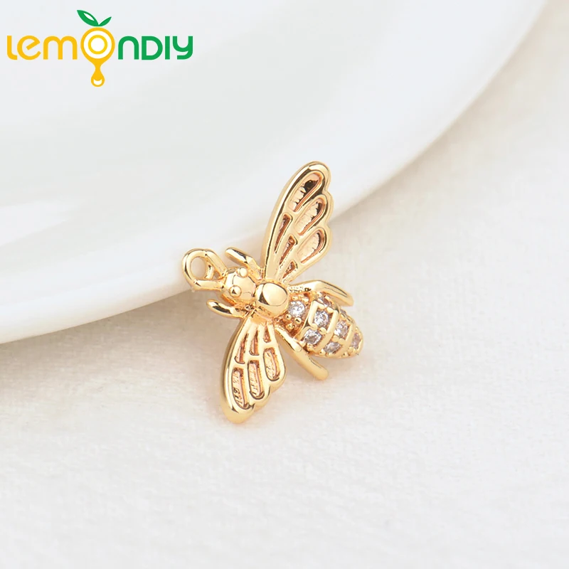 (136) 2PCS 12x16MM Hole 1MM 24K Gold Color Brass with Zircon Bee Charms Pendants High Quality DIY Jewelry Making Findings
(136) 2PCS 12x16MM Hole 1MM 24K Gold Color Brass with Zircon Bee Charms Pendants High Quality DIY Jewelry Making Findings