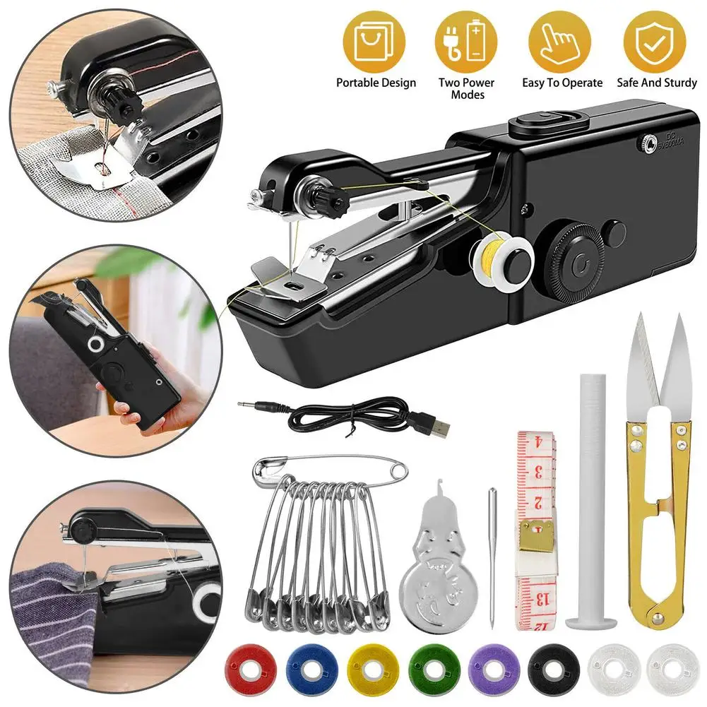 Mini Portable Sewing Machine Handheld Small Sewing Machines Household Needlework Cordless Handwork Tool Quick Repair DIY Clothes
Mini Portable Sewing Machine Handheld Small Sewing Machines Household Needlework Cordless Handwork Tool Quick Repair DIY Clothes