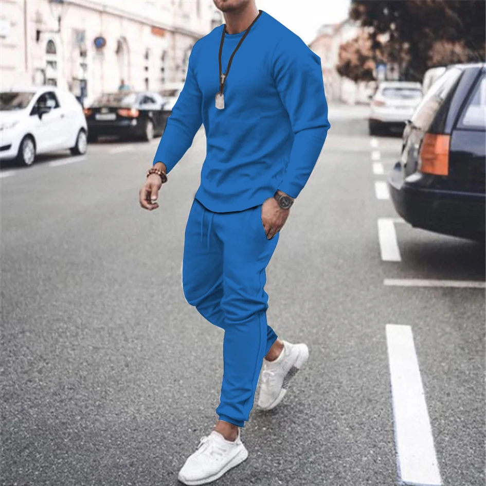 Men's Spring And Autumn Tracksuit O Neck Long Sleeve 2-Piece Leisure Set Quick Drying T-Shirt Candy Solid Color Clothing
Men's Spring And Autumn Tracksuit O Neck Long Sleeve 2-Piece Leisure Set Quick Drying T-Shirt Candy Solid Color Clothing