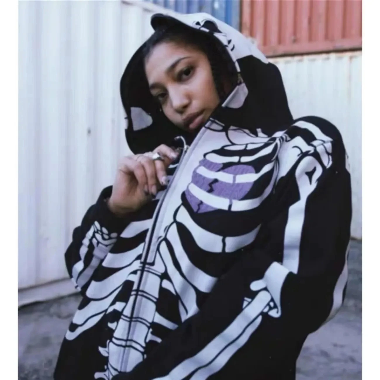 Свитшот в готическом стиле с капюшоном и графическим принтом, в стиле Харадзюку 
Свитшот в готическом стиле с капюшоном и графическим принтом, в стиле Харадзюку