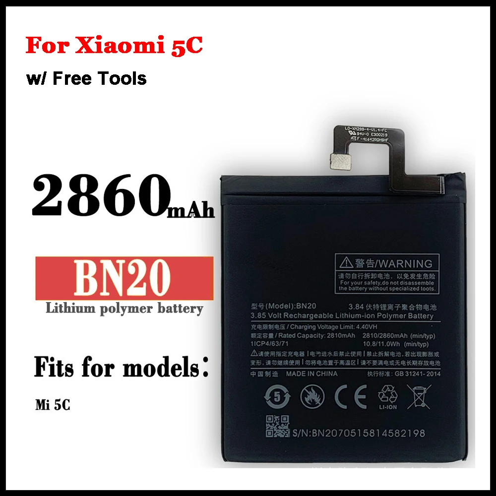 100% Orginal BN20 2810mAh Battery For Xiaomi 5C Mi5C M5C High Quality Phone Replacement Batteries
100% Orginal BN20 2810mAh Battery For Xiaomi 5C Mi5C M5C High Quality Phone Replacement Batteries