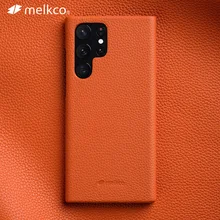 Melkco Premium Genuine Leather Case For Samsung Galaxy S22 Ultra 22 Plus + 5G Cases luxury Fashion Cow Business Phone Cover