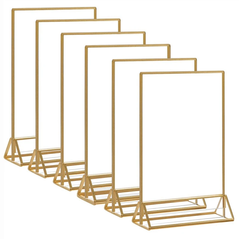 Acrylic Gold Frame Logo Stand Double-Sided Desktop Menu Display Stand Golden Acrylic Wedding Digital Stand
Acrylic Gold Frame Logo Stand Double-Sided Desktop Menu Display Stand Golden Acrylic Wedding Digital Stand