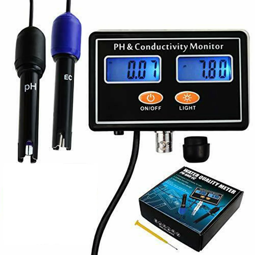 Water Quality Tester Water Quality Meter PH/EC Conductivity Meter With ATC 0.0-14.0pH /0~19.99ms For Fish Tank Aquarium Pool SPA
Water Quality Tester Water Quality Meter PH/EC Conductivity Meter With ATC 0.0-14.0pH /0~19.99ms For Fish Tank Aquarium Pool SPA
