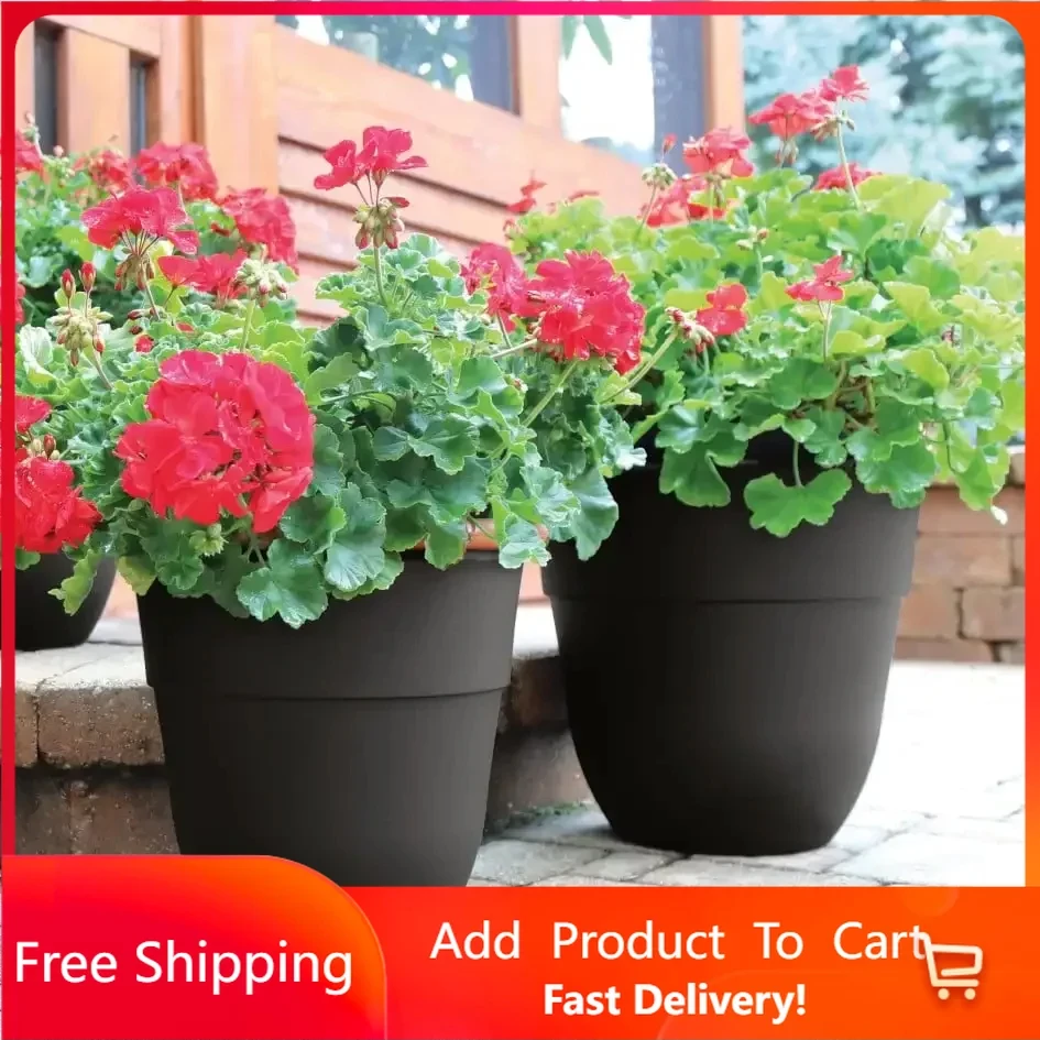 (4 pack) 6-inch Indoor/Outdoor Resin Flower Planter, Black pots for plants flower pot Free Shipping 
(4 pack) 6-inch Indoor/Outdoor Resin Flower Planter, Black pots for plants flower pot Free Shipping