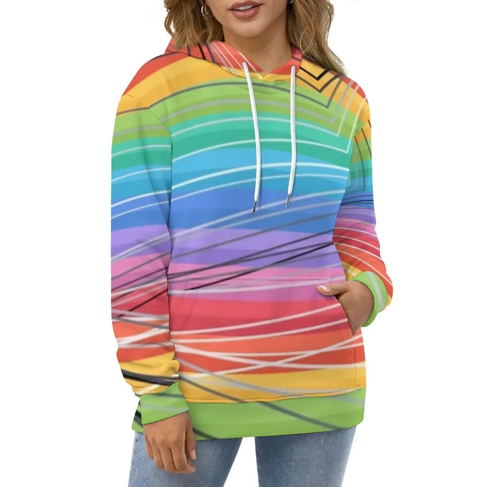 Geo Print Hoodies Rainbow Stripes Streetwear Casual Pullover Hoodie Long Sleeve Retro Design Sweatshirts Gift
Geo Print Hoodies Rainbow Stripes Streetwear Casual Pullover Hoodie Long Sleeve Retro Design Sweatshirts Gift
