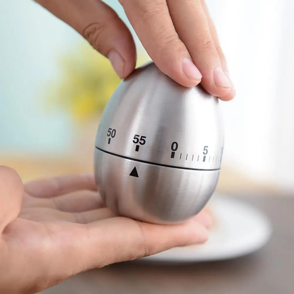Portable Metal Timer Attractive Stainless Steel Anti-slip Bottom 60 Minutes Egg-shaped Manual Reminder for Home
Portable Metal Timer Attractive Stainless Steel Anti-slip Bottom 60 Minutes Egg-shaped Manual Reminder for Home