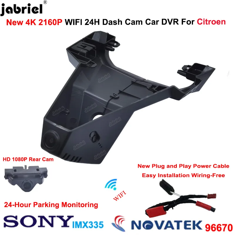 Jabriel New Plug And Play Auto Wifi 4K UHD 2160P Car DVR Dash Camera Front and Rear Camera 24H For Citroen C5 X 1.6T 2020 - 2022
Jabriel New Plug And Play Auto Wifi 4K UHD 2160P Car DVR Dash Camera Front and Rear Camera 24H For Citroen C5 X 1.6T 2020 - 2022
