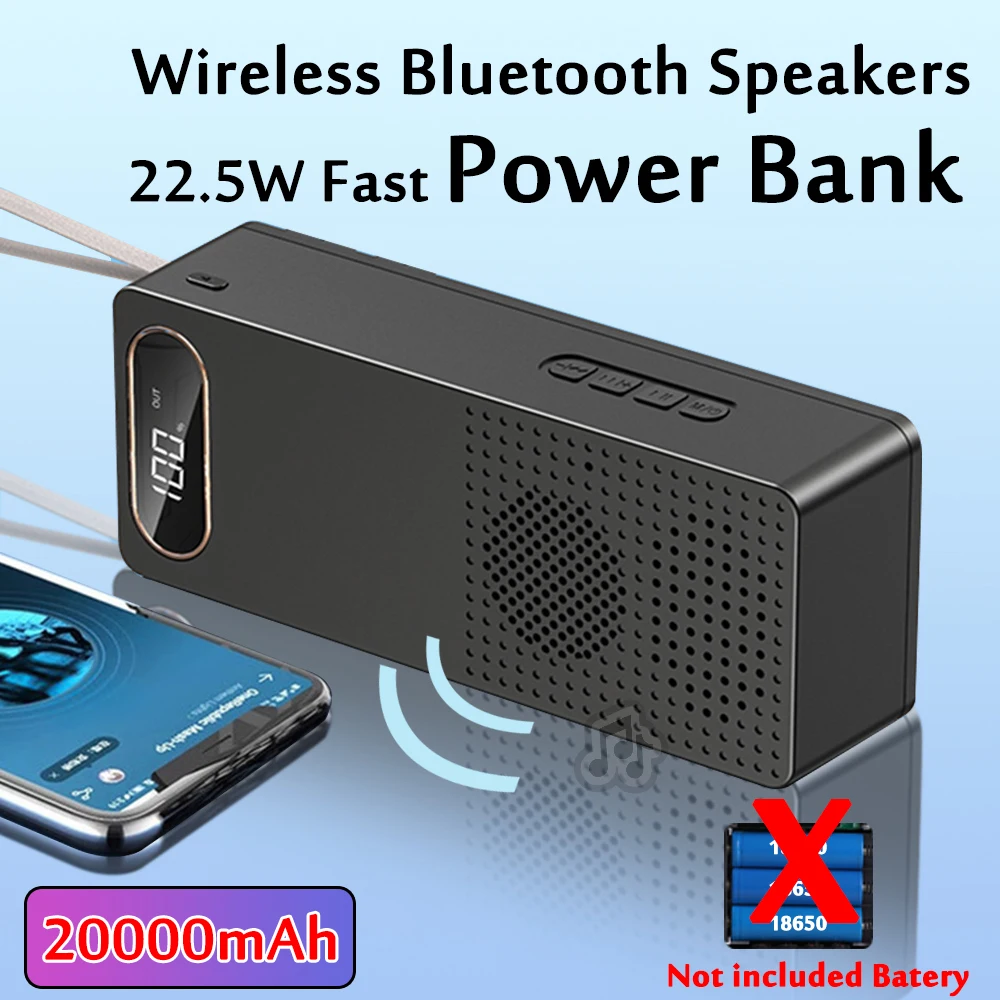 Fast Power Bank 20000mAh Wireless Bluetooth Speaker Powerbank Portable Charger PoverBank For iPhone Xiaomi Battery Storage Boxes
Fast Power Bank 20000mAh Wireless Bluetooth Speaker Powerbank Portable Charger PoverBank For iPhone Xiaomi Battery Storage Boxes