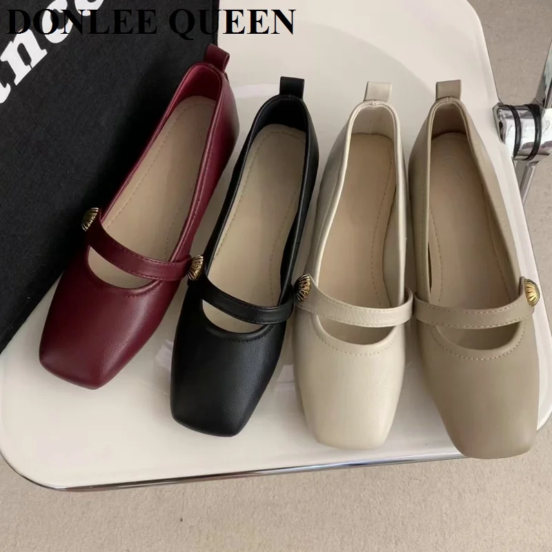 Fashion Flats 2023 Brand Design Square Toe Ballet Shoes Women Casual Loafer Buckle Strap Mary Jane Shoe Female Dress Office Muje
Fashion Flats 2023 Brand Design Square Toe Ballet Shoes Women Casual Loafer Buckle Strap Mary Jane Shoe Female Dress Office Muje
