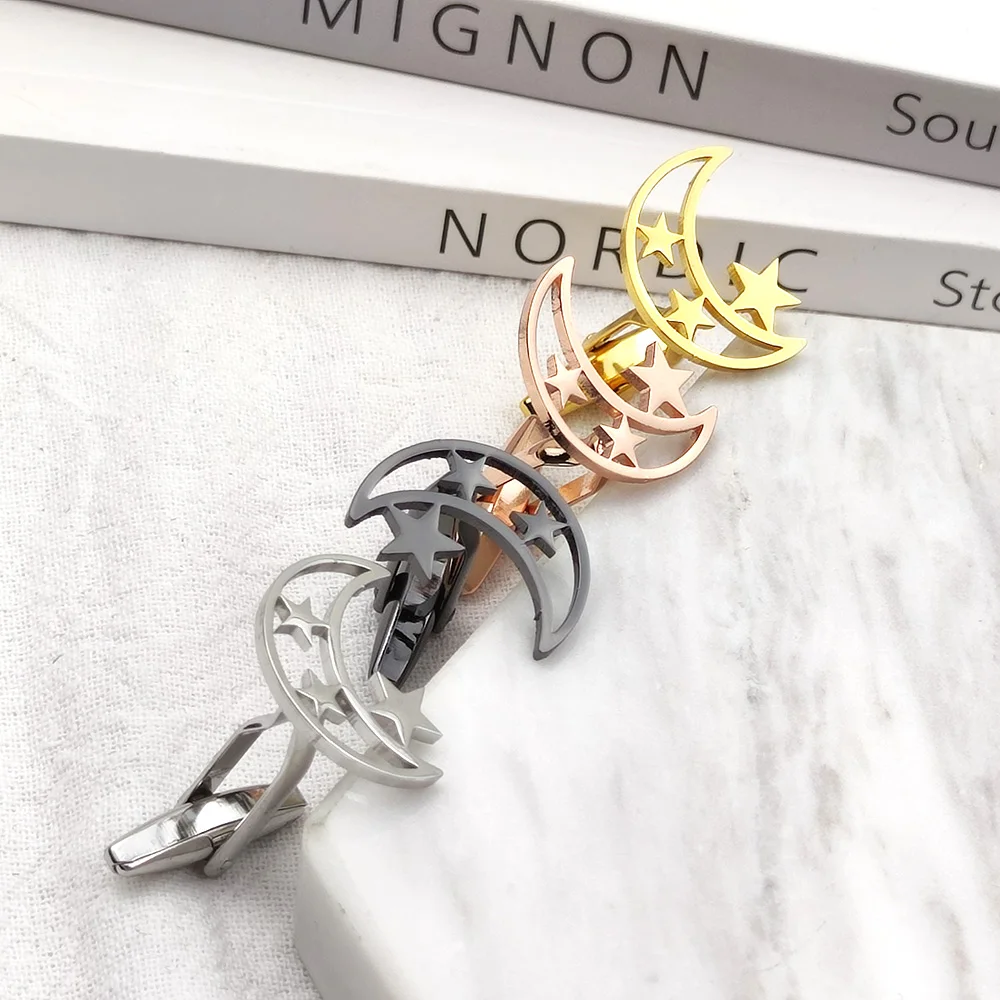 Men's And Women's Same Style Cufflinks Hollowed Out Stars Moon Stainless Steel Shirt Cufflinks Exquisite Fashion OL Style Access
Men's And Women's Same Style Cufflinks Hollowed Out Stars Moon Stainless Steel Shirt Cufflinks Exquisite Fashion OL Style Access