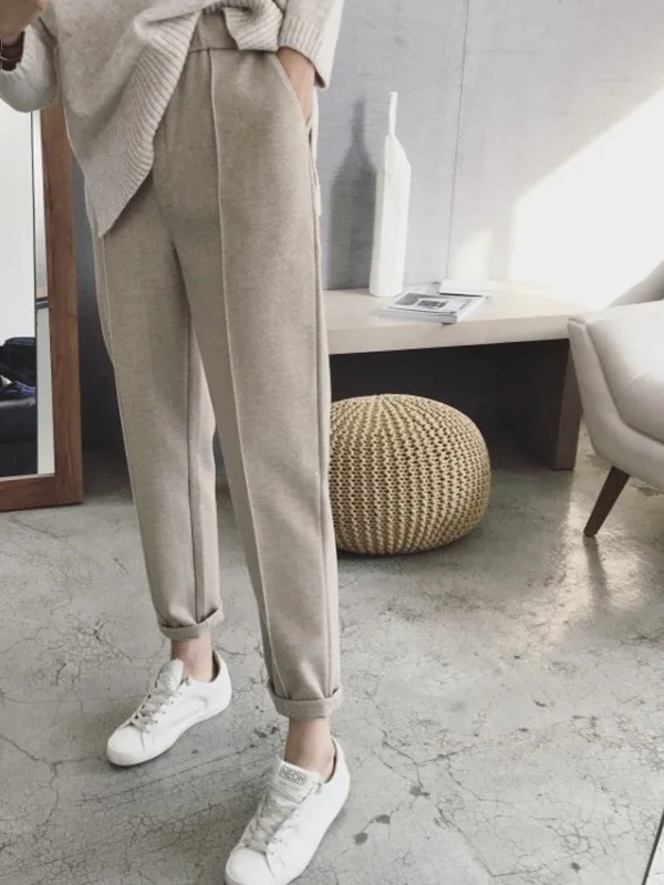 Pants Autumn and Winter Women Thick Pants High Waist Ankle-length Pants Female Loose Casual Straight Suit Pants
Pants Autumn and Winter Women Thick Pants High Waist Ankle-length Pants Female Loose Casual Straight Suit Pants