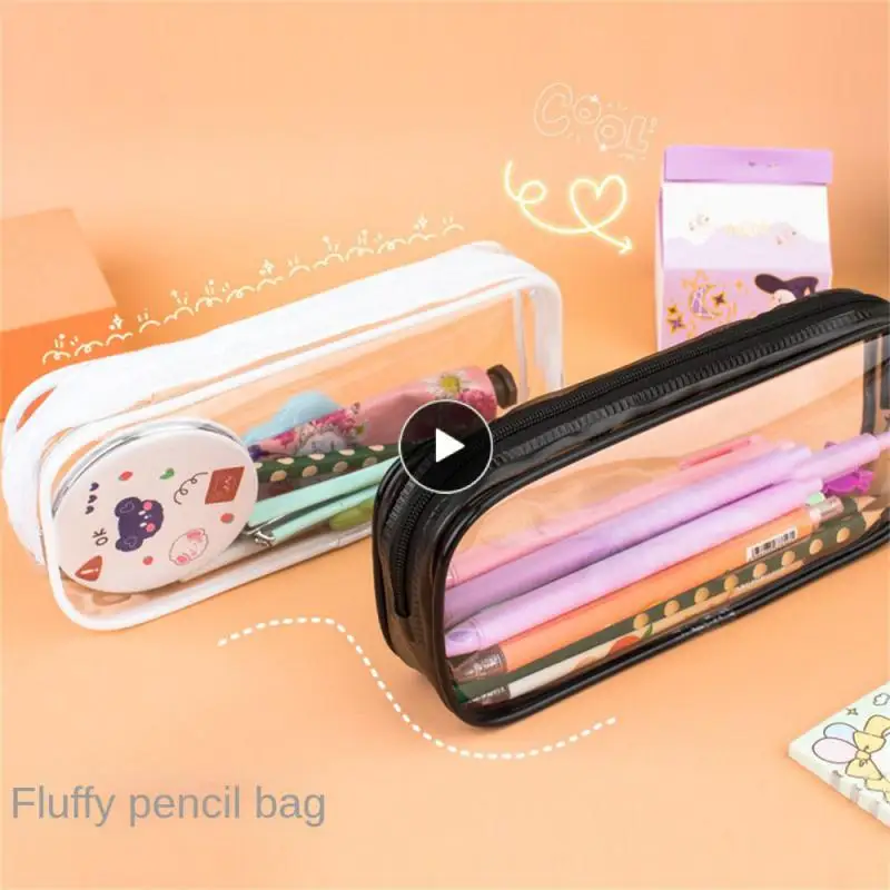 Simple Transparent Solid Plastic Storage Bag Pvc Pencil Case Waterproof Zipper Bag Black And White Cosmetic Bag Storage Bag
Simple Transparent Solid Plastic Storage Bag Pvc Pencil Case Waterproof Zipper Bag Black And White Cosmetic Bag Storage Bag