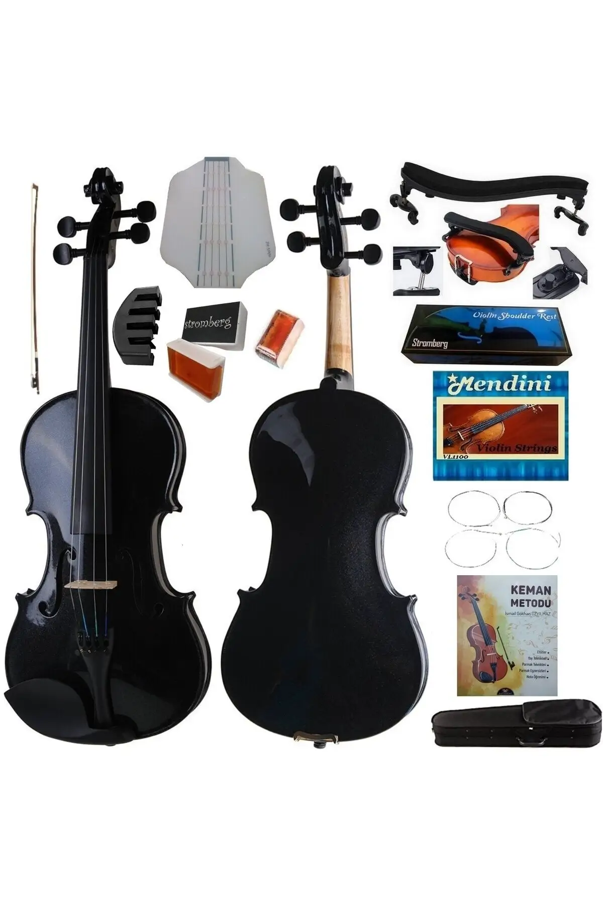 

Violin Black Cushion Guide Silencer Method Gift 4/4 Adult Violin Music Instrument Accessories Set