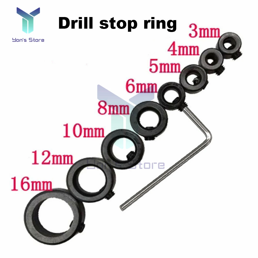 9Pcs Bit Positioner Free Small Wrench Drill Depth Stop Ring Woodworking Drill Bit Limiter 3-16mm Woodworking Tools
9Pcs Bit Positioner Free Small Wrench Drill Depth Stop Ring Woodworking Drill Bit Limiter 3-16mm Woodworking Tools