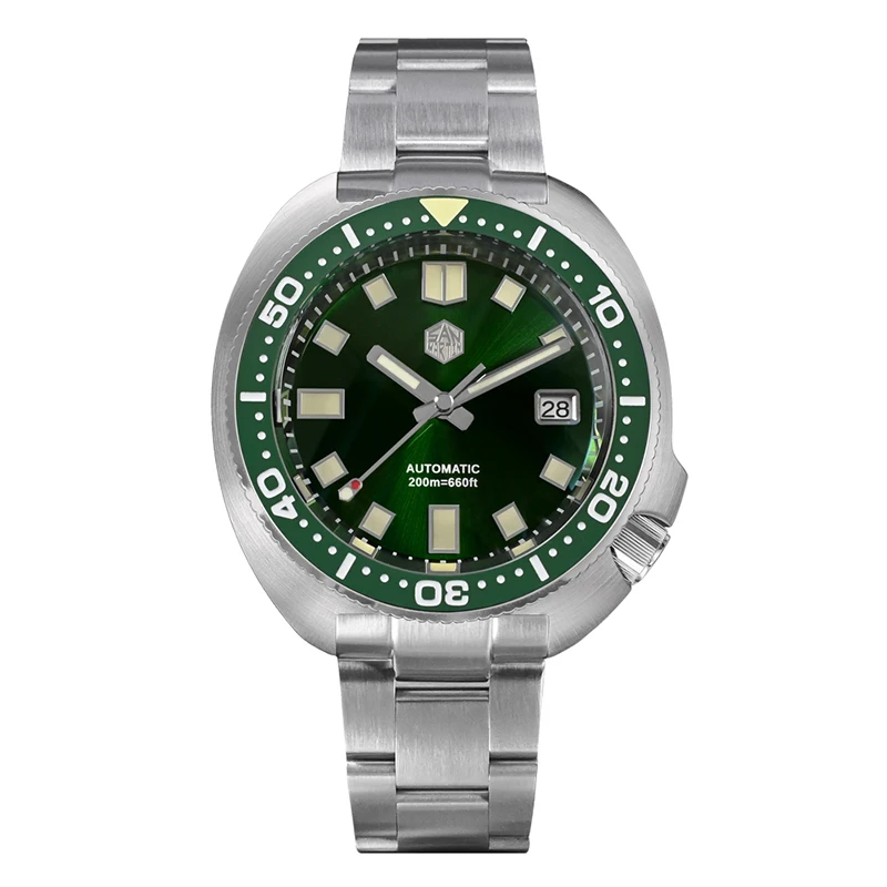 

San Martin Men Diver Watch 44MM Turtle Automatic Luxury Mechanical Wristwatch Military Sapphire 200M Waterproof C3 Luminous NH35