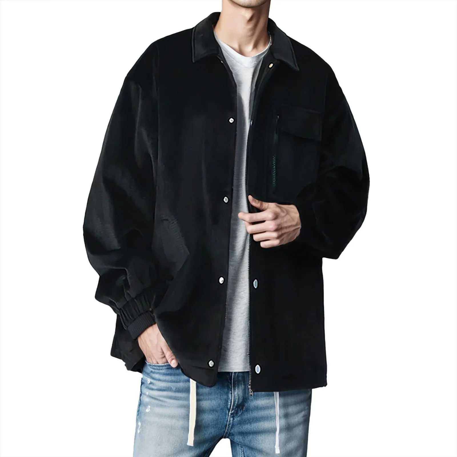 Mens Autumn And Winter Corduroy Jacket Trendy Casual Jacket Loose Solid Color Pocket Corduroy Retro American Outwear Windproof
Mens Autumn And Winter Corduroy Jacket Trendy Casual Jacket Loose Solid Color Pocket Corduroy Retro American Outwear Windproof