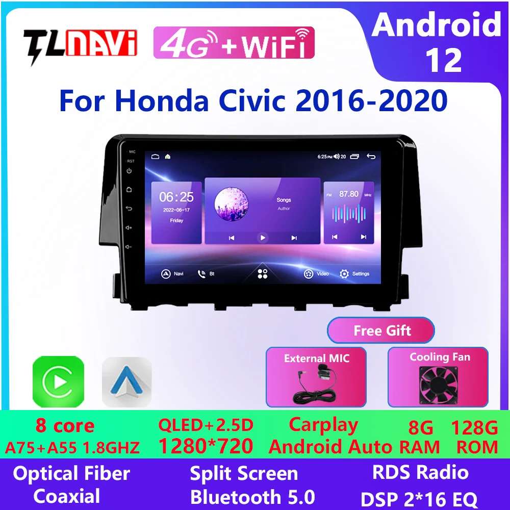 Мультимедийный плеер для Honda Civic 2016, 2017, 2018, 2019, 2020, стерео, автомобильная навигация, GPS-радио, Android 12
Мультимедийный плеер для Honda Civic 2016, 2017, 2018, 2019, 2020, стерео, автомобильная навигация, GPS-радио, Android 12