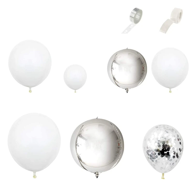 White Silver Balloon Garland Arch Kit-125 Pieces Maca White Silver Confetti Balloons And Silver Balloons
White Silver Balloon Garland Arch Kit-125 Pieces Maca White Silver Confetti Balloons And Silver Balloons