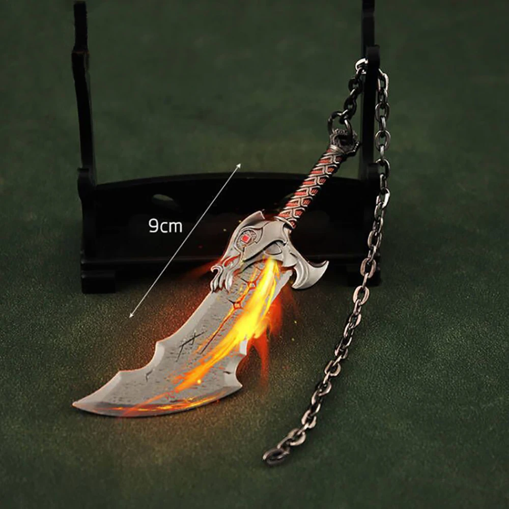 9cm God of War Kratos Rune Blade of Chaos Model Keychain Game Peripheral Chain Version Metal Key Ring Fans Collection Jewelry
9cm God of War Kratos Rune Blade of Chaos Model Keychain Game Peripheral Chain Version Metal Key Ring Fans Collection Jewelry