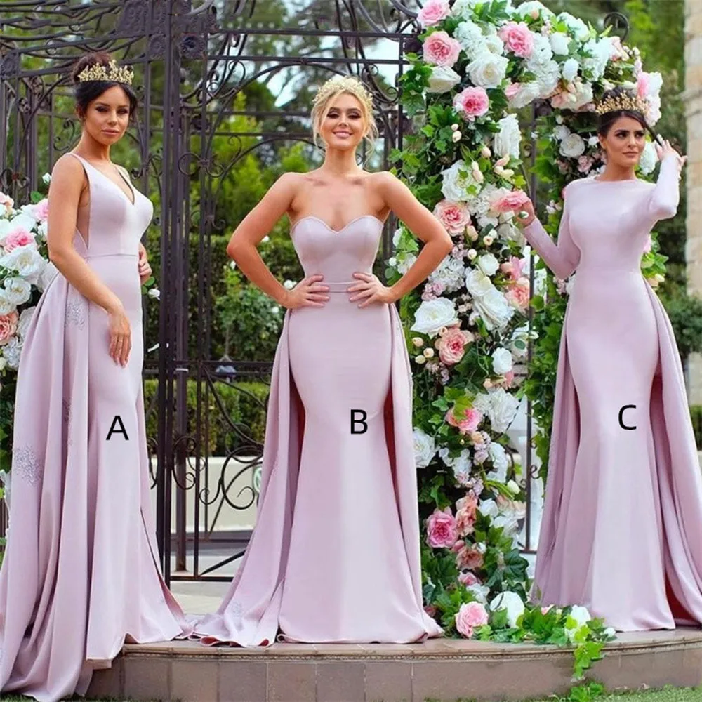 2022 Fashion Bridesmaid Dresses Floor Length Sweep Train Silk Satin Pleated Mermaid Wedding Party Bridesmaid Gowns
2022 Fashion Bridesmaid Dresses Floor Length Sweep Train Silk Satin Pleated Mermaid Wedding Party Bridesmaid Gowns