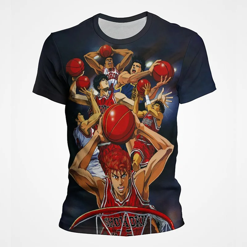 Футболка Slam Dunk для мужчин и женщин, модная повседневная тенниска с 3D рисунком аниме, крутая майка с коротким рукавом, уличная одежда, лето
Футболка Slam Dunk для мужчин и женщин, модная повседневная тенниска с 3D рисунком аниме, крутая майка с коротким рукавом, уличная одежда, лето