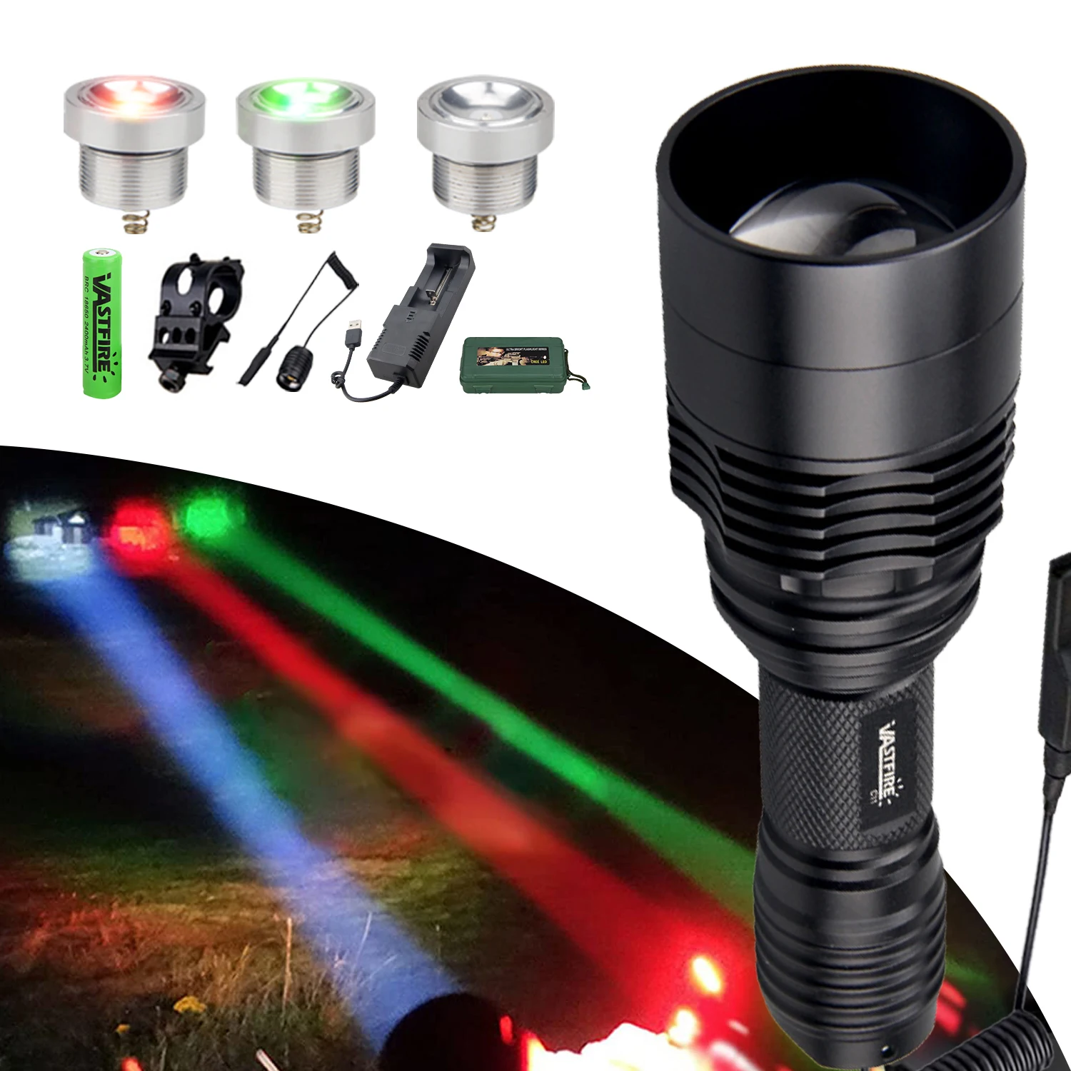 Zoomable Led Flashlight with Interchangeable Red/Green/White LED Light 350 Yards Long Range Torch Lamp with Pressure Switch Carr
Zoomable Led Flashlight with Interchangeable Red/Green/White LED Light 350 Yards Long Range Torch Lamp with Pressure Switch Carr