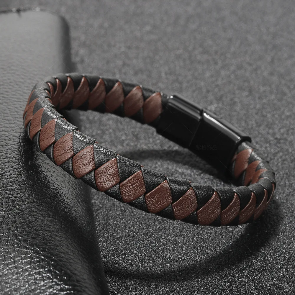 Vintage Woven Leather Bracelet for Men Classic Mixed Color Alloy Magnetic Buckle Braided Bracelet Matte Metal Buckle Jewelry
Vintage Woven Leather Bracelet for Men Classic Mixed Color Alloy Magnetic Buckle Braided Bracelet Matte Metal Buckle Jewelry