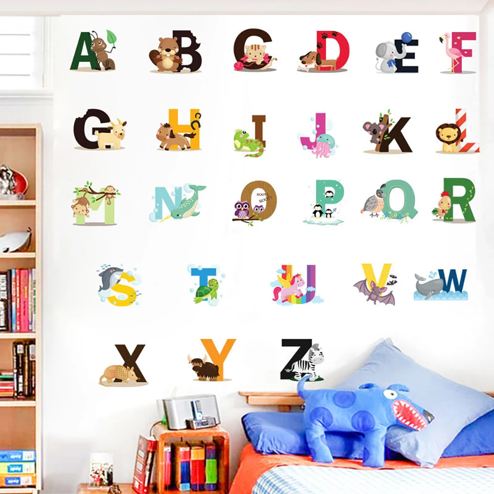 Cartoon Jungle Wild 26 Letters Alphabet Animals Wall Stickers for Kids Rooms Home Decor Children Wall Decal Poster Mural
Cartoon Jungle Wild 26 Letters Alphabet Animals Wall Stickers for Kids Rooms Home Decor Children Wall Decal Poster Mural