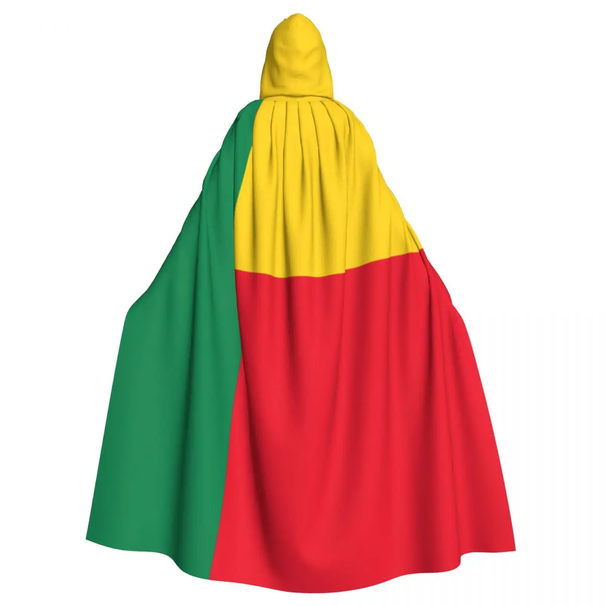 

Adult Cloak Cape Hooded Benin Flag Medieval Costume Witch Wicca Vampire Elf Purim Carnival Party