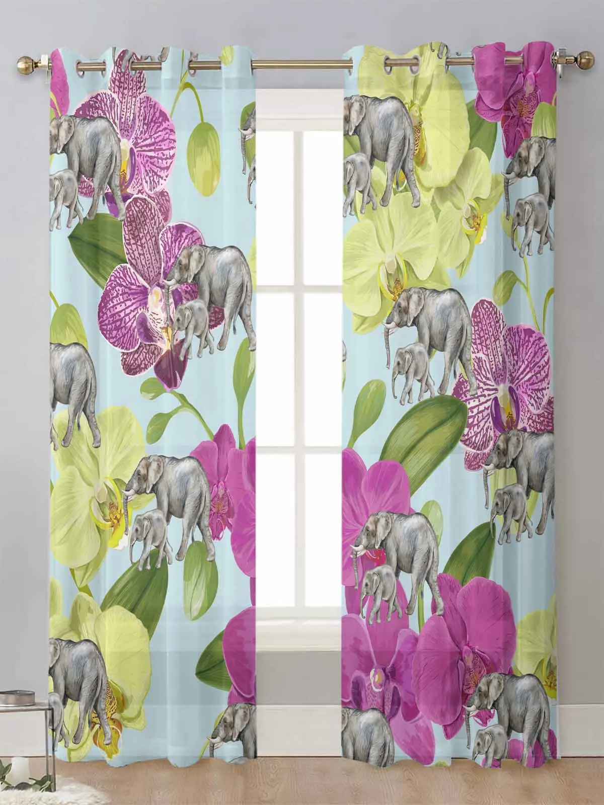 Plant Animal Elephant Flower Sheer Curtains For Living Room Window Transparent Voile Tulle Curtain Cortinas Drapes Home Decor
Plant Animal Elephant Flower Sheer Curtains For Living Room Window Transparent Voile Tulle Curtain Cortinas Drapes Home Decor