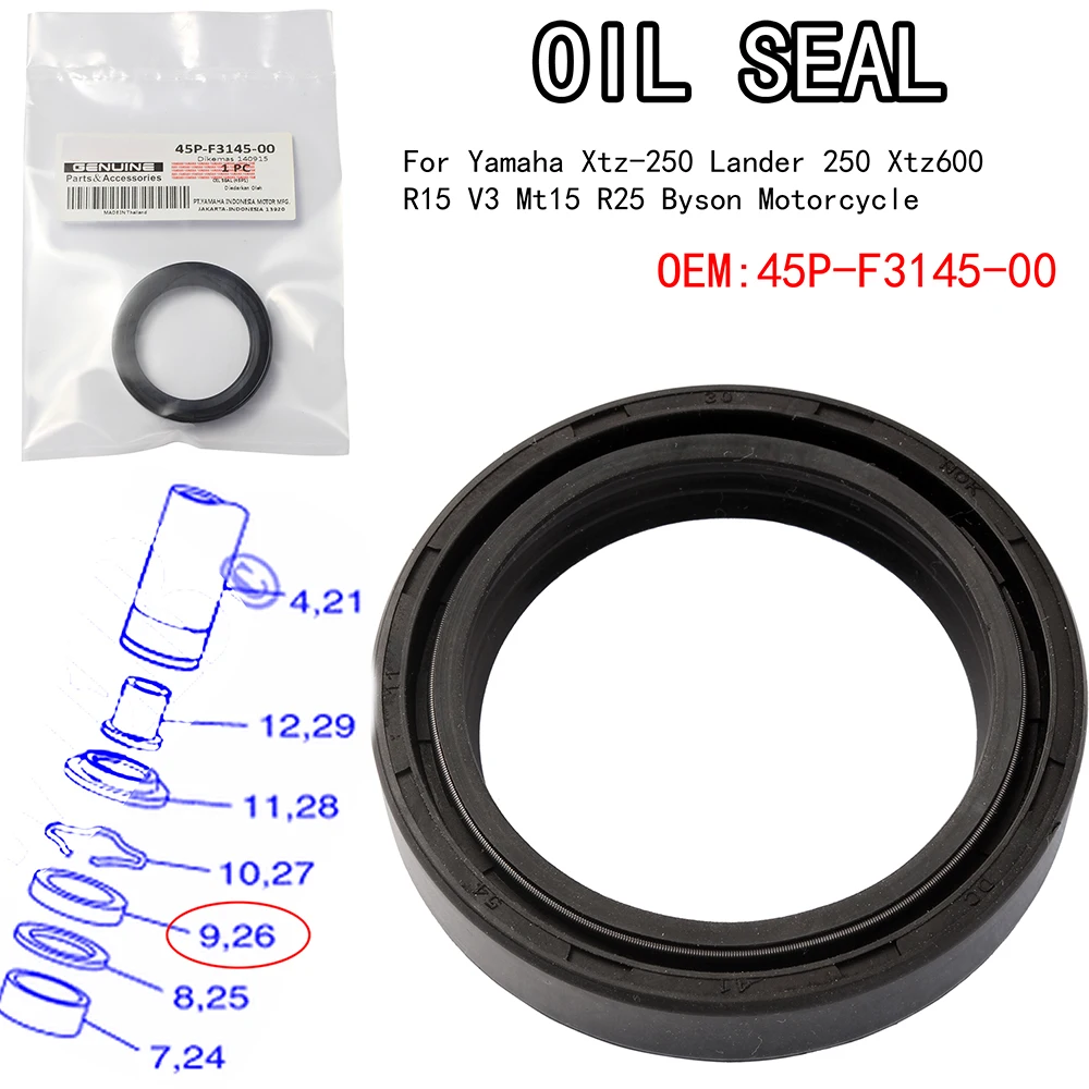 41X54X11 45P-F3145-00 Oil Seal Fork For Dust Cover For Yamaha Xtz250/Xtz600/Xtz660/Tenere/Fz8n/Lander 250/R15 V3/Mt15/R25/Byson
41X54X11 45P-F3145-00 Oil Seal Fork For Dust Cover For Yamaha Xtz250/Xtz600/Xtz660/Tenere/Fz8n/Lander 250/R15 V3/Mt15/R25/Byson