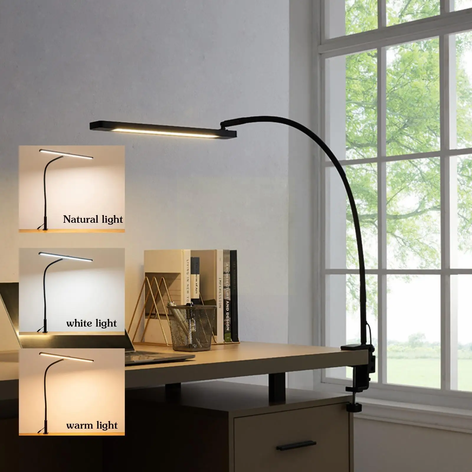 Dimmable Led Desk Lamp With Flexible Gooseneck, Eye-caring Architect Task Lamp W/ Clamp For Home Office, 18w 3 Mode 6 Brigh M6u5 
Dimmable Led Desk Lamp With Flexible Gooseneck, Eye-caring Architect Task Lamp W/ Clamp For Home Office, 18w 3 Mode 6 Brigh M6u5