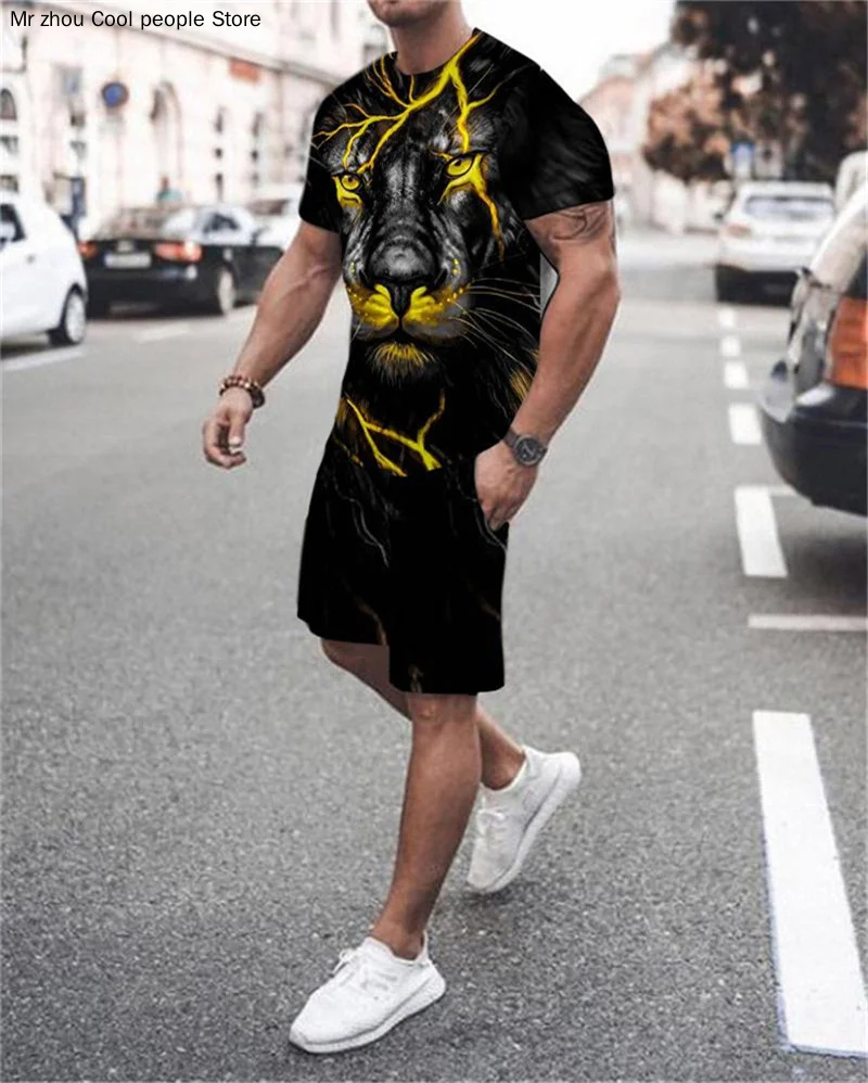 Summer 3D printed wolf pattern men's T-shirt shorts suit men's sportswear O-neck short sleeves
Summer 3D printed wolf pattern men's T-shirt shorts suit men's sportswear O-neck short sleeves