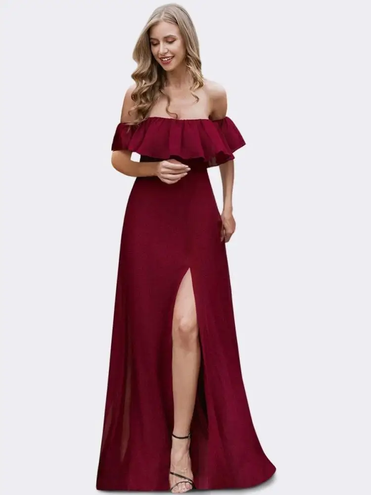 Elegant Evening Dresses Women's Off Shoulder Ruffle Thigh Split 2022 Ever Pretty fo Prom Bridesmaid Long Dress EP00968
Elegant Evening Dresses Women's Off Shoulder Ruffle Thigh Split 2022 Ever Pretty fo Prom Bridesmaid Long Dress EP00968