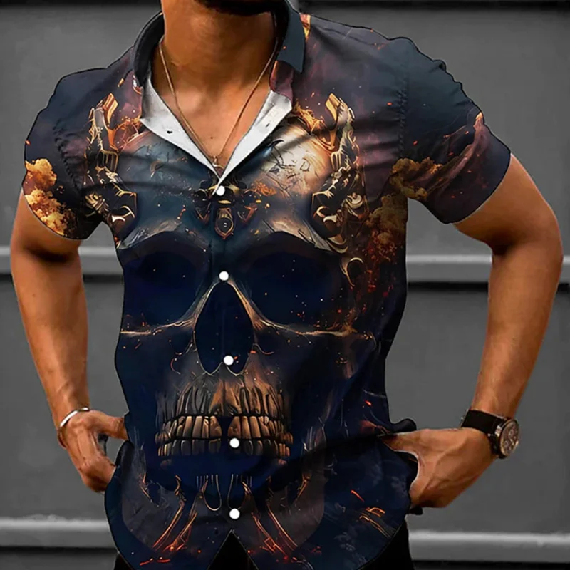 Horror Hawaiian Men'S Shirt Skull 3d Print Casual Short Sleeve Loose Oversized-Shirt Beach Party Sweatshirts Summer Men Clothing
Horror Hawaiian Men'S Shirt Skull 3d Print Casual Short Sleeve Loose Oversized-Shirt Beach Party Sweatshirts Summer Men Clothing
