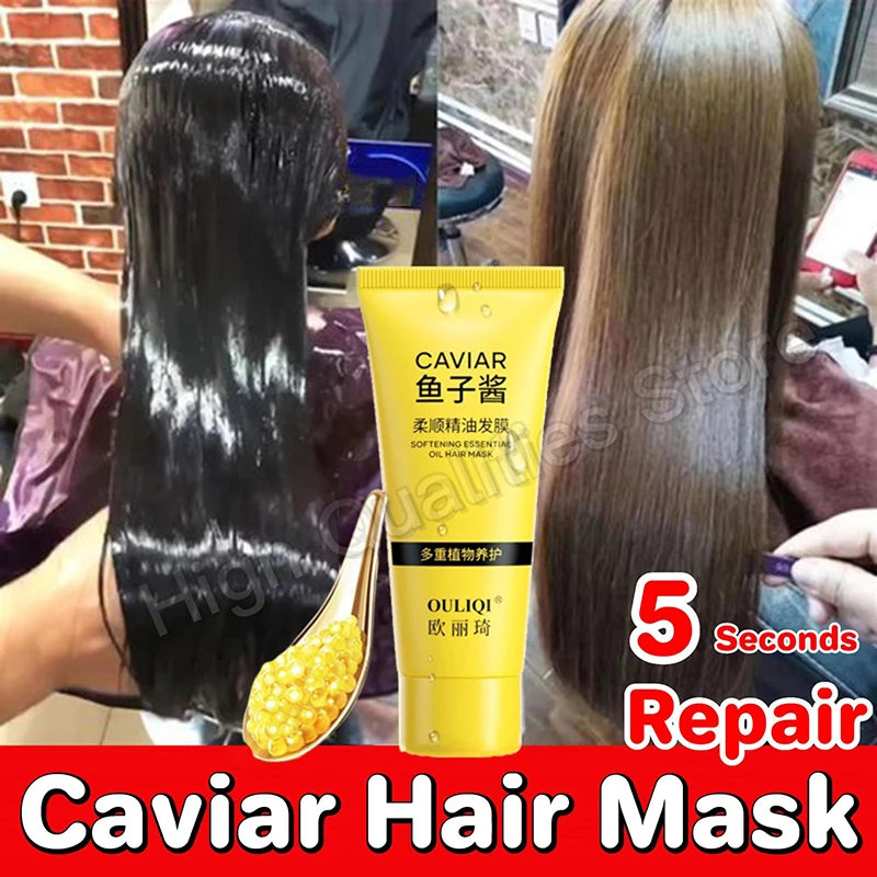 Caviar Hair Mask Keratin 5 Seconds Repair Damage Frizzy Smooth Shiny Straighten Conditioner Restore Soft Deep Nourish Hair Care
Caviar Hair Mask Keratin 5 Seconds Repair Damage Frizzy Smooth Shiny Straighten Conditioner Restore Soft Deep Nourish Hair Care