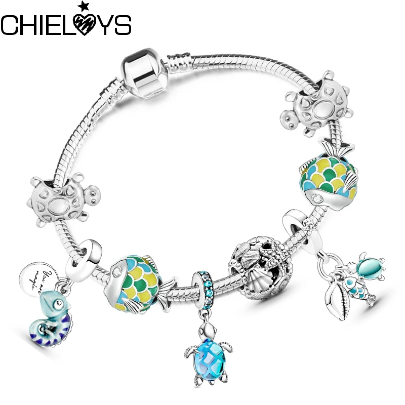 New Beach Ocean Series Charm Bracelets With Silver Plated Snake Chain Bracelet Bangles For Women Men High Quality Jewelry Gift
New Beach Ocean Series Charm Bracelets With Silver Plated Snake Chain Bracelet Bangles For Women Men High Quality Jewelry Gift