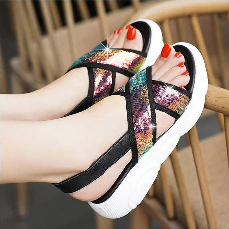 2022 Summer New Women's Platform Sequined Sports Sandals Beach Shoes sandalias sandales femmes ete women's sandals 2021
2022 Summer New Women's Platform Sequined Sports Sandals Beach Shoes sandalias sandales femmes ete women's sandals 2021