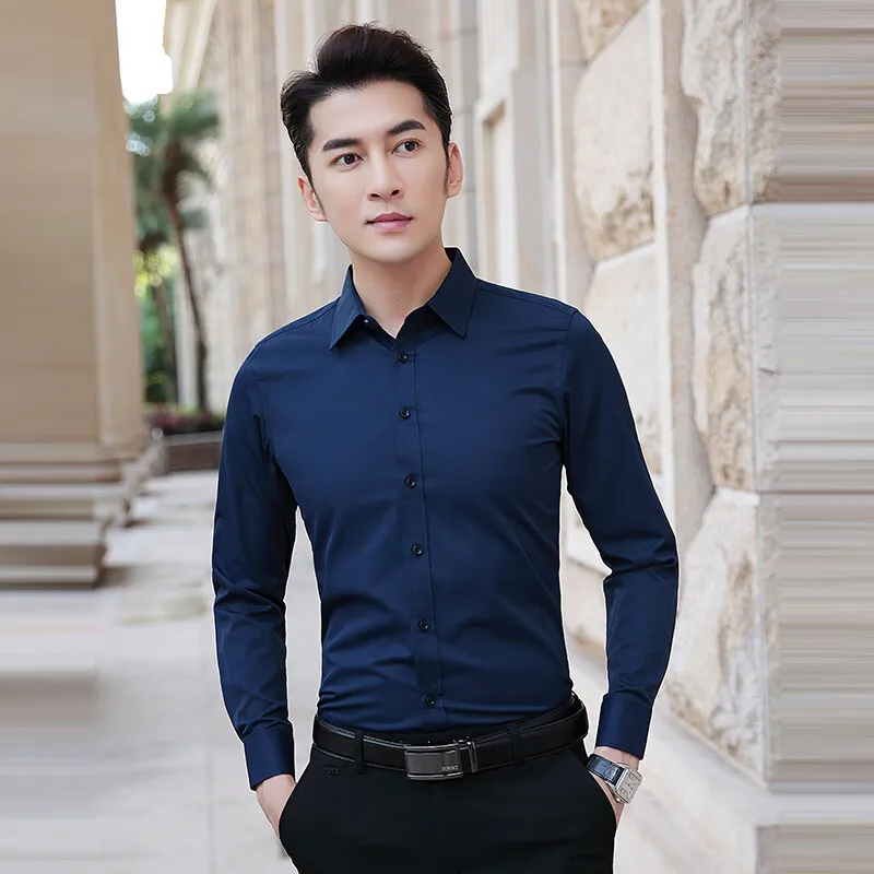 Men's Business Casual Dress Short-sleeved Korean Trend Handsome Black Shirts 2022 Spring and Summer Long-sleeved White Shirt
Men's Business Casual Dress Short-sleeved Korean Trend Handsome Black Shirts 2022 Spring and Summer Long-sleeved White Shirt