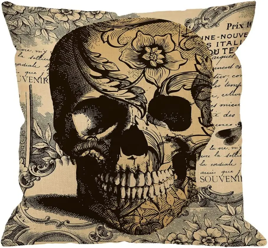 Skull Laciness Mediaeval Style Retro Horror Home Decorative Pillow Cases Cotton Linen Square Cushion Covers for Sofa Couch
Skull Laciness Mediaeval Style Retro Horror Home Decorative Pillow Cases Cotton Linen Square Cushion Covers for Sofa Couch