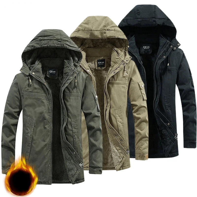 2021 New Men Cotton Winter Jacket Padded Mid-length Warm Outwear Snow Coats Windbreaker Multi-pocket Brand Jacket Men Parka
2021 New Men Cotton Winter Jacket Padded Mid-length Warm Outwear Snow Coats Windbreaker Multi-pocket Brand Jacket Men Parka