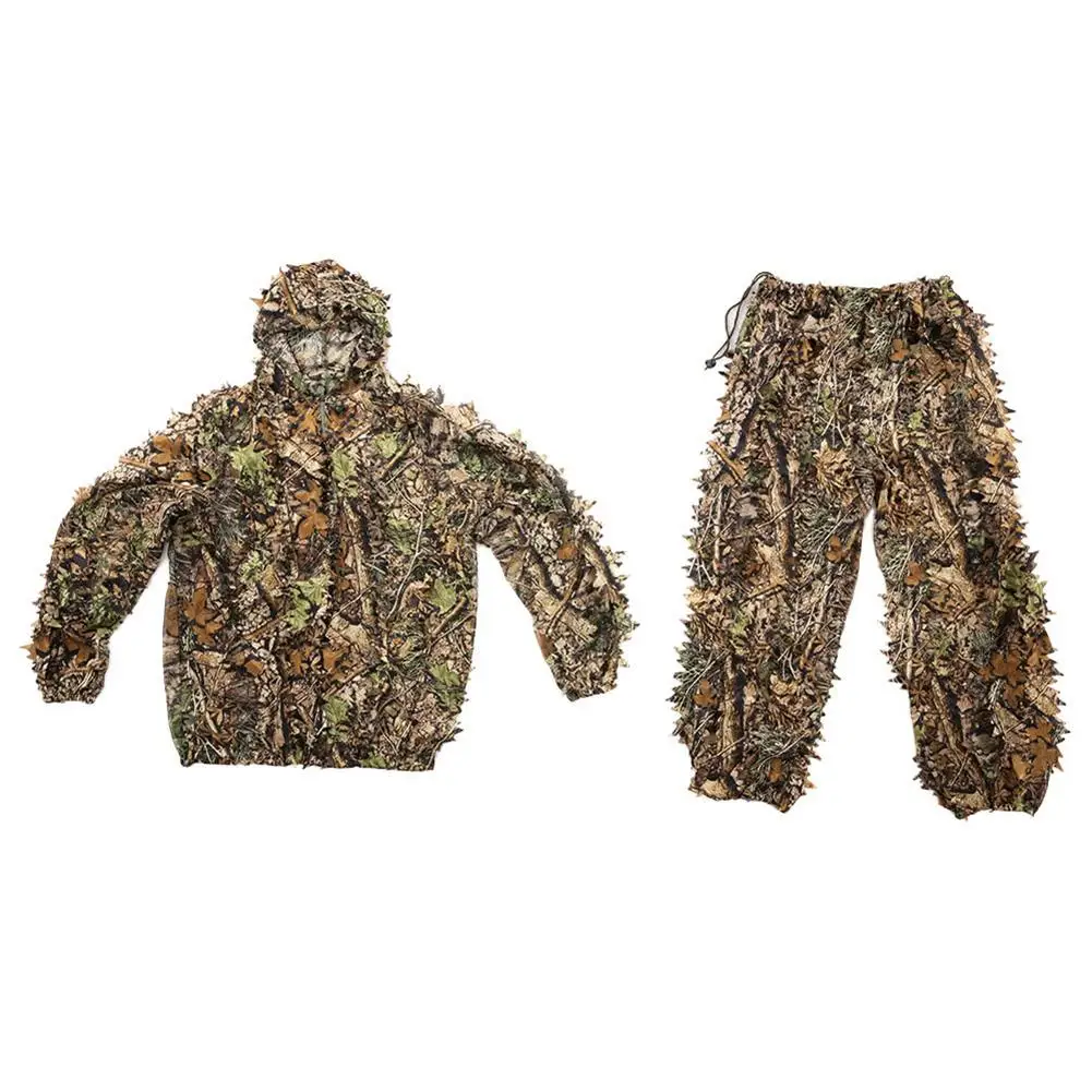 Polyester Ghillie Suits Outdoor Jungle 3D Leaf Camouflage Woodland Sniper Hunting Ghillie Suits Birdwatching Clothing
Polyester Ghillie Suits Outdoor Jungle 3D Leaf Camouflage Woodland Sniper Hunting Ghillie Suits Birdwatching Clothing