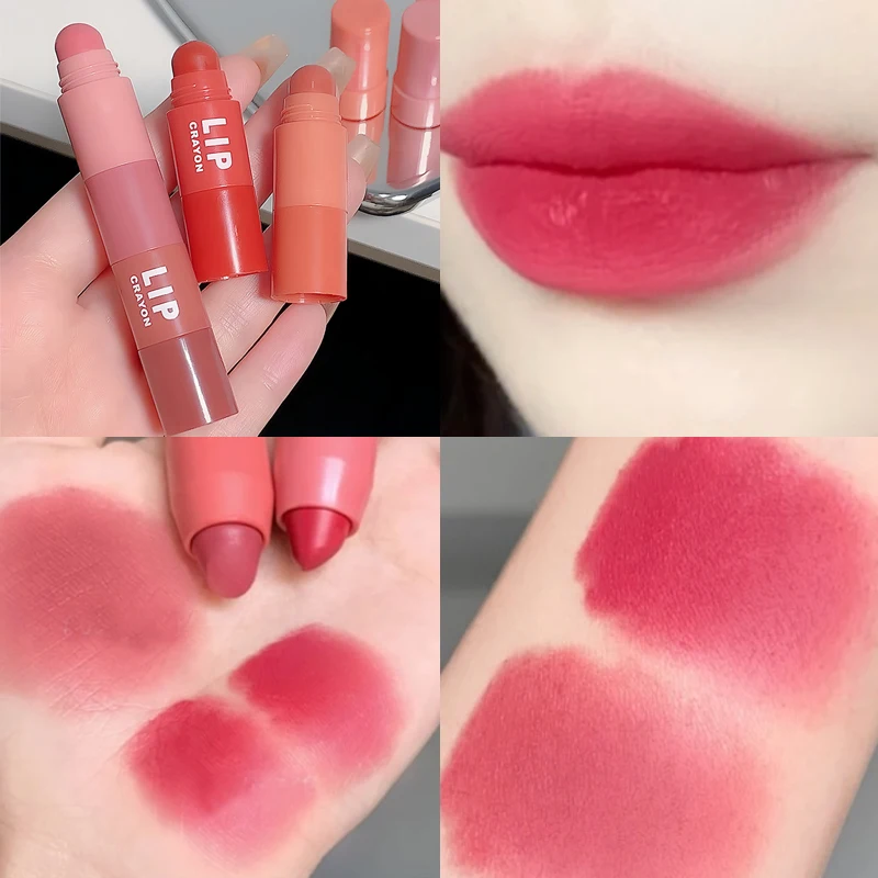 

4 In 1 Nude Matte Lipstick Kit Combo Velvet Long Lasting Sexy Red Lip Tint Not Fading Crayons Lipliner Makeup Lips Cosmetic Set