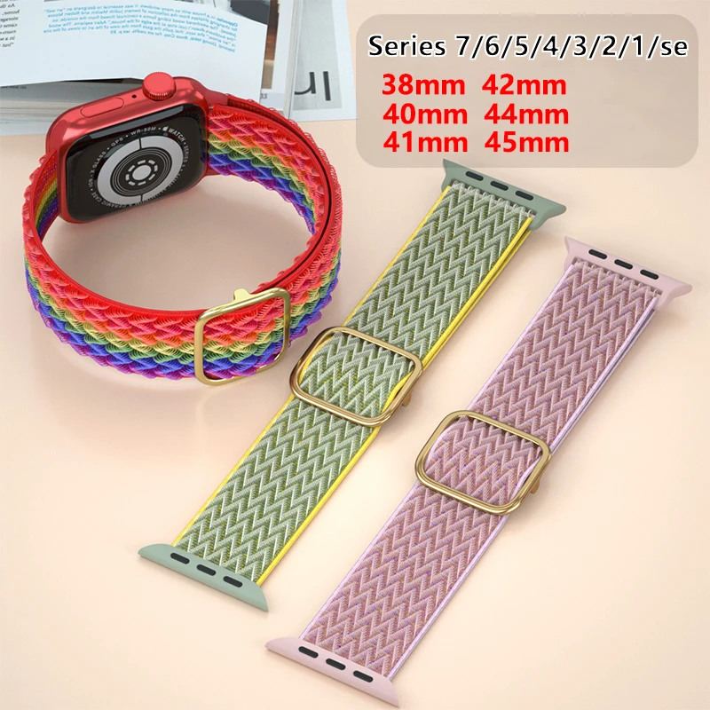 Nylon Strap for Apple Watch Band 44mm 45mm 41mm 40mm 42mm 38mm Sport loop Wrist bracelet correa Apple watch Series 3 4 5 6 SE 7
Nylon Strap for Apple Watch Band 44mm 45mm 41mm 40mm 42mm 38mm Sport loop Wrist bracelet correa Apple watch Series 3 4 5 6 SE 7